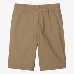 Alviero Martini-Teen Boys Brown Cotton 1a Classe Shorts | Childrensalon Outlet