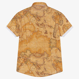 Alviero Martini-Хлопковая рубашка с картой мира | Childrensalon Outlet