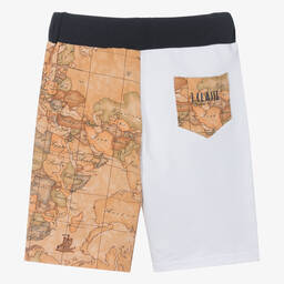 الفيرو مارتيني-شورت قطن جيرسي لون كحلي وبيج داكن للمراهقين | Childrensalon Outlet