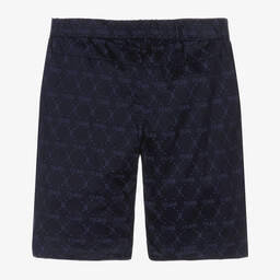 Alviero Martini-Teen Boys Navy Blue Monogram Shorts | Childrensalon Outlet