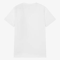 Alviero Martini-Teen Boys White & Beige Monogram Cotton T-Shirt | Childrensalon Outlet
