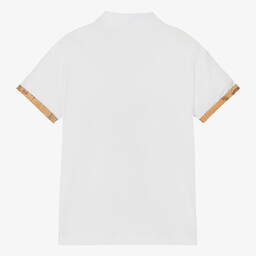 Alviero Martini-توب بولو قطن جيرسي لون أبيض للمراهقين | Childrensalon Outlet