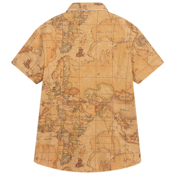 Alviero Martini-Teen Dark Beige Geo Map Shirt  | Childrensalon Outlet