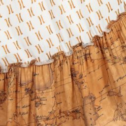 Alviero Martini-تنورة فيسكوز لون بيج و عاجي | Childrensalon Outlet