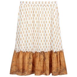 Alviero Martini-تنورة فيسكوز لون بيج و عاجي | Childrensalon Outlet