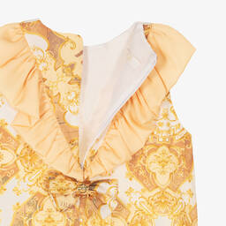 Alviero Martini-Teen Girls Gold A-Line Logo Dress | Childrensalon Outlet