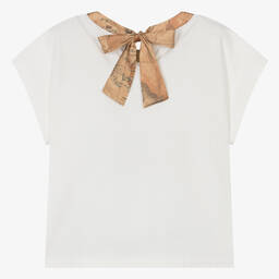 Alviero Martini-Teen Girls Ivory Embellished Geo T-Shirt | Childrensalon Outlet