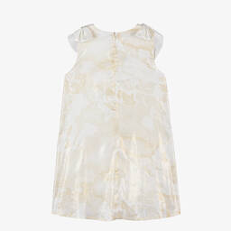 Alviero Martini-Teen Girls Ivory Satin Geo Map Print Dress | Childrensalon Outlet