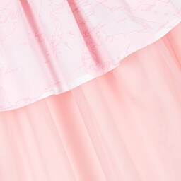 Alviero Martini-تنورة تينز بناتي بطبقات تول لون زهري | Childrensalon Outlet