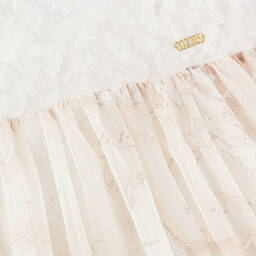 Alviero Martini-Teen Girls White & Ivory Geo Midi Dress | Childrensalon Outlet