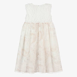 Alviero Martini-Teen Girls White & Ivory Geo Midi Dress | Childrensalon Outlet