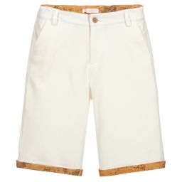 Alviero Martini-Белые шорты с картой мира для подростков | Childrensalon Outlet