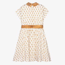 Alviero Martini-White & Beige Geo Map Dress | Childrensalon Outlet