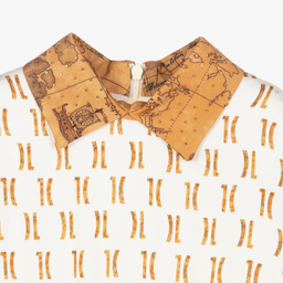 Alviero Martini-White & Beige Geo Map Dress | Childrensalon Outlet