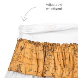 Alviero Martini-Бело-бежевая юбка с картой | Childrensalon Outlet