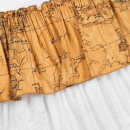 Alviero Martini-Бело-бежевая юбка с картой | Childrensalon Outlet