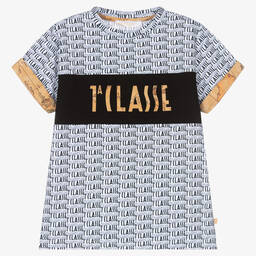 Alviero Martini-White & Black 1a Classe Logo T-Shirt | Childrensalon Outlet