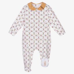 الفيرو مارتيني-بيبي غرو قطن جيرسي لون أبيض للمولودات | Childrensalon Outlet