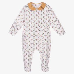 الفيرو مارتيني-بيبي غرو قطن جيرسي لون أبيض للمولودات | Childrensalon Outlet