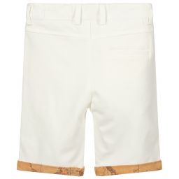 Alviero Martini-White Geo Map Jersey Shorts | Childrensalon Outlet