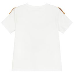 Alviero Martini-White Geo Map Ruffle T-Shirt | Childrensalon Outlet