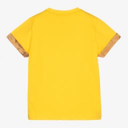 Alviero Martini-Yellow Cotton Geo Map T-Shirt | Childrensalon Outlet
