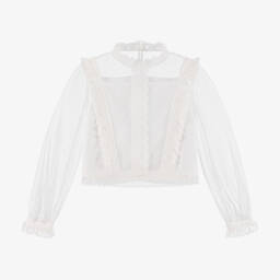 Amaya-Girls Off-White Tulle Top | Childrensalon Outlet