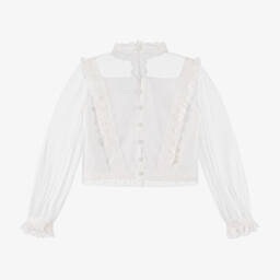 Amaya-Girls Off-White Tulle Top | Childrensalon Outlet