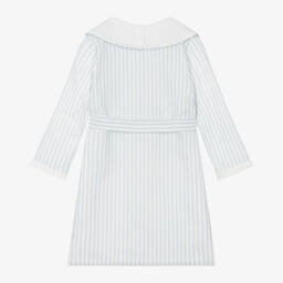 اميكي تشلدرن-روب قطن وكتان مقلم لون أزرق وأبيض للأولاد | Childrensalon Outlet