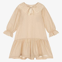 AMIKI Children-Girls Beige Cotton Nightdress | Childrensalon Outlet