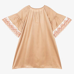 AMIKI Children-Girls Beige Silk Nightdress | Childrensalon Outlet