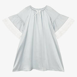 AMIKI Children-Girls Blue Silk Nightdress | Childrensalon Outlet