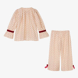 اميكي تشلدرن-بيجاما قطن لون عاجي للبنات | Childrensalon Outlet