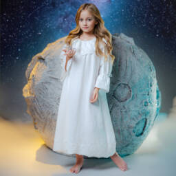 AMIKI Children-Girls Ivory Cotton Nightgown | Childrensalon Outlet
