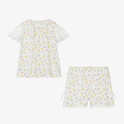 AMIKI Children-Girls Ivory Floral Viscose Pyjamas | Childrensalon Outlet