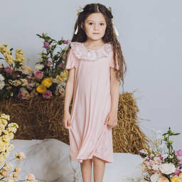 AMIKI Children-Girls Pale Pink Micromodal Nightie | Childrensalon Outlet