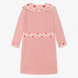 AMIKI Children-Girls Pink Cotton & Silk Hearts Dressing Gown | Childrensalon Outlet