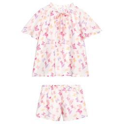 AMIKI Children-Girls Pink Silk Short Pyjamas | Childrensalon Outlet