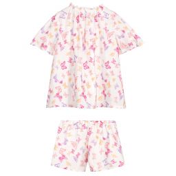 AMIKI Children-Girls Pink Silk Short Pyjamas | Childrensalon Outlet