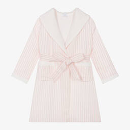 اميكي تشلدرن-روب قطن وكتان مقلم لون زهري للبنات | Childrensalon Outlet