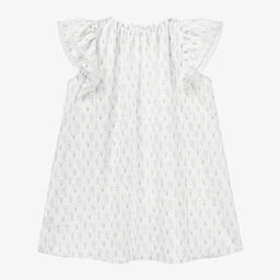 AMIKI Children-Girls White Cotton Plumeti Nightdress | Childrensalon Outlet
