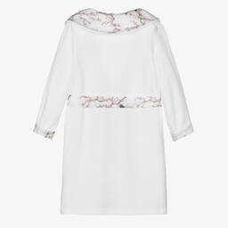 AMIKI Children-Girls White Cotton & Silk Cranes Dressing Gown | Childrensalon Outlet