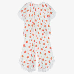 AMIKI Children-Girls White & Red Poppy Print Pyjamas | Childrensalon Outlet