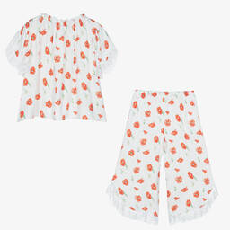 AMIKI Children-Girls White & Red Poppy Print Pyjamas | Childrensalon Outlet
