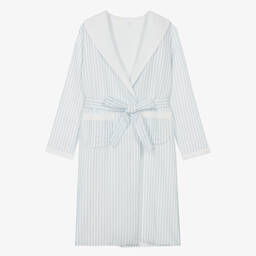 AMIKI Children-Teen Boys Blue Stripe Dressing Gown | Childrensalon Outlet