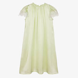 AMIKI Children-Зеленая шелковая ночная рубашка | Childrensalon Outlet