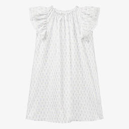AMIKI Children-Teen Girls White Cotton Plumeti Nightdress | Childrensalon Outlet