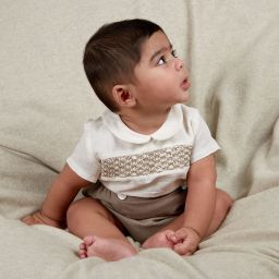 Ancar-Ivory & Beige Buster Suit | Childrensalon Outlet