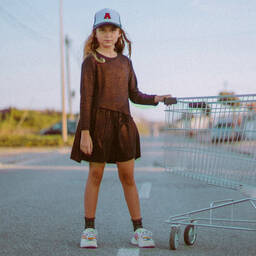 Andorine-Black & Bronze Jersey Dress | Childrensalon Outlet