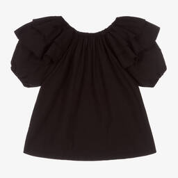 Andorine-Girls Black Cotton Blouse | Childrensalon Outlet